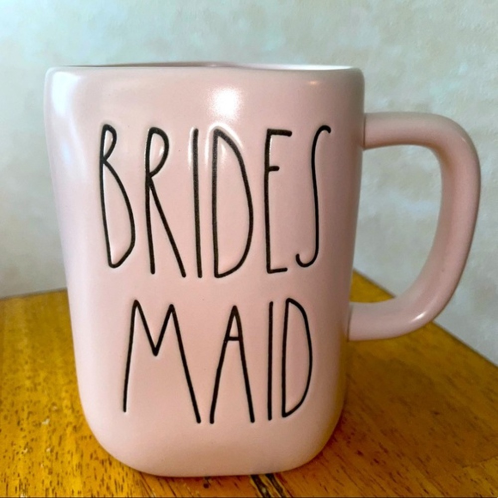 Rae Dunn BRIDES MAID Pink Ceramic Coffee Mug Brand New!